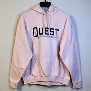 Jerzees NuBlend Light Pink Hoodie with Black Print Size L